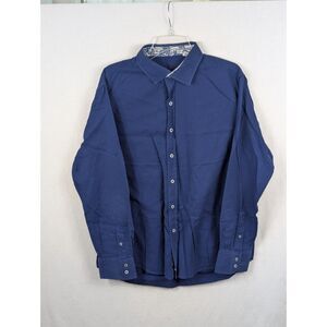Robert Graham Flip Cuff Button Up Shirt Blue Men's Size XL